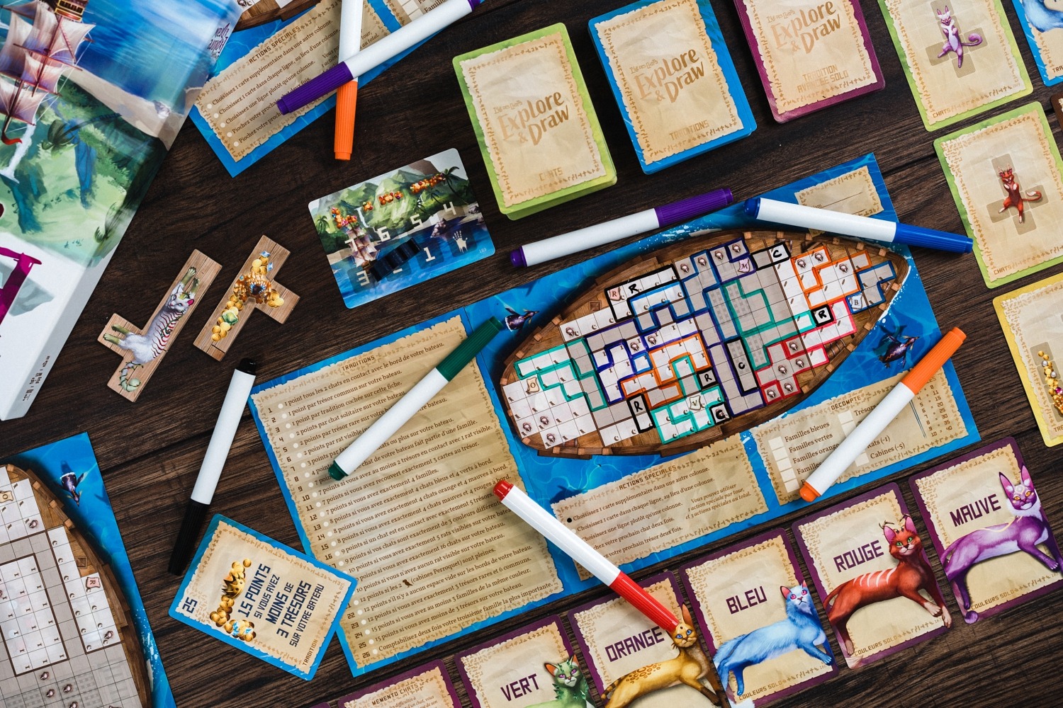 Explore & draw lucky duck games boardgame ile des chats jeu de société 